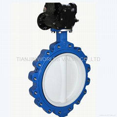 API609 DN150 PTFE lining l   ed butterfly valve