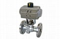 2PC Pneumatic Flange Ball Valve