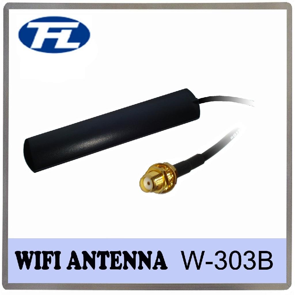 3dbi WIFI Antenna with RG cable MCX male connector 2.4G Center Frequency 