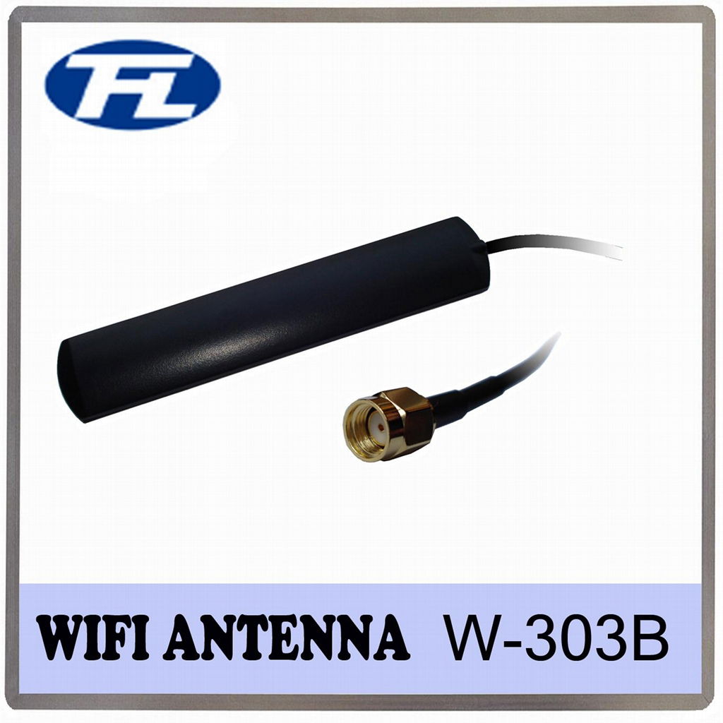3dbi WIFI Antenna with RG cable MCX male connector 2.4G Center Frequency  2