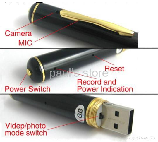 Mini 8GB USB camera Pen Hidden camcorder video Recorder DVR Video Camera 3