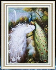 cross stitch second generation diamond painting green forest peacock gift decora