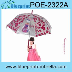 Fancy young ladies' POE painting fabric umbrella