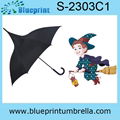 Black witch plastic handle pagoda umbrella