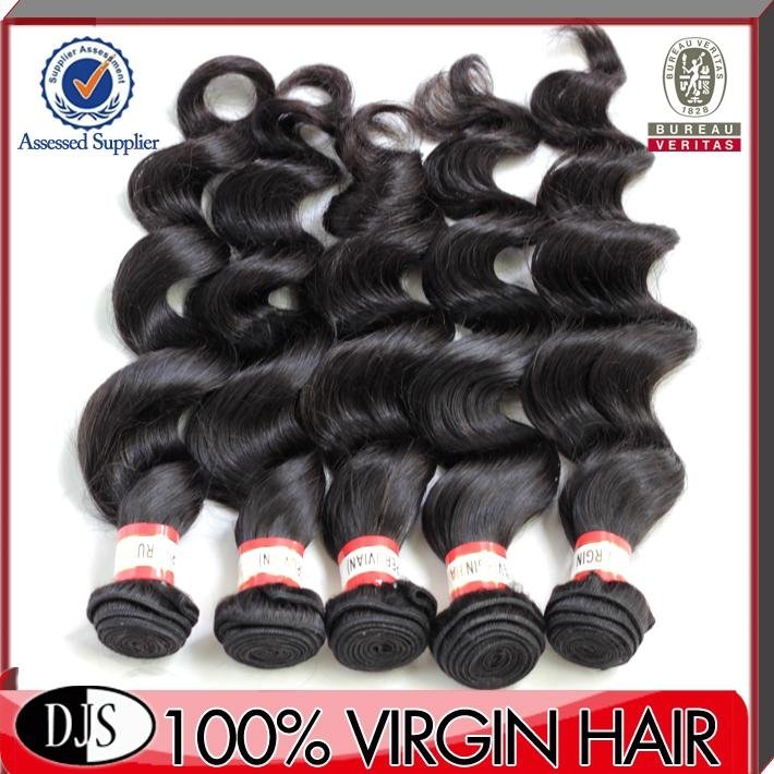 Loose wave natural color 5a grade peruvian virgin hair 4