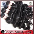 Loose wave natural color 5a grade peruvian virgin hair 5