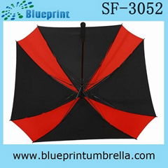 30" Square Fiberglass Frame Auto Open Promotional Golf Umbrella 
