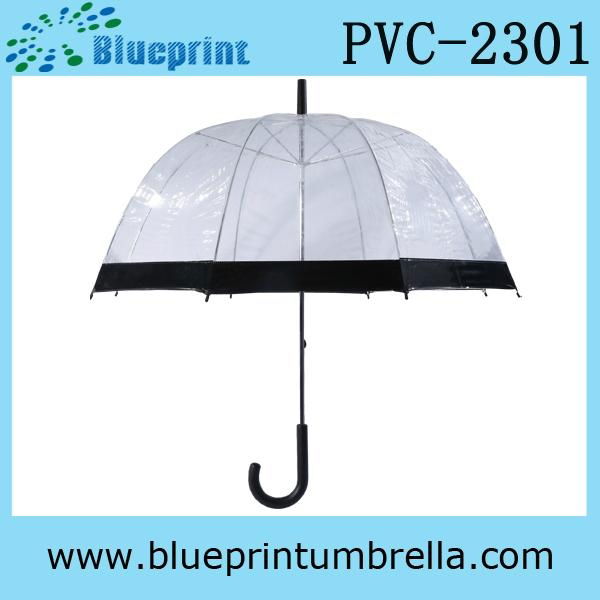 Metal Frame Transparent PVC Bell Shape Umbrella 