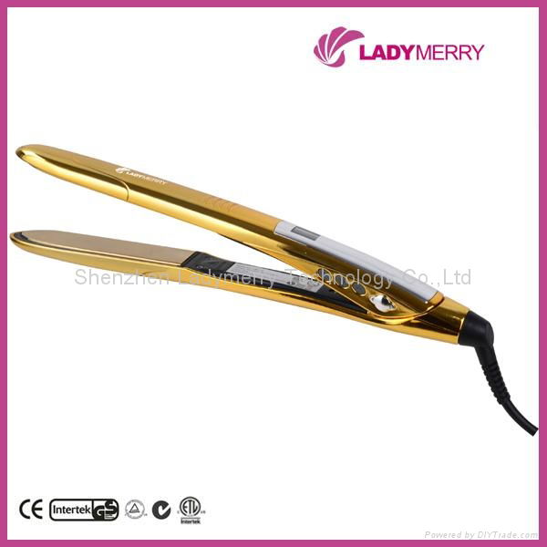 Hot 1" slim 450F dual voltage nano Titanium flat iron 3