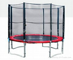 Trampoline with safety enclosure