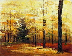 Scenery of grove oil painting