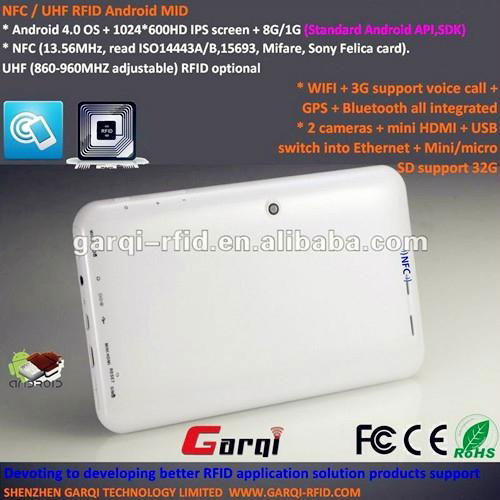 Low cost 7" 3g gps wifi tablet pc NFC RFID reader 3