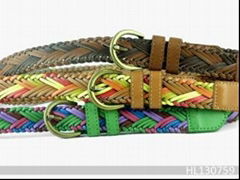 Women's Braided Belt with antique gold Buckle