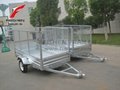 Tilting box trailer with 600mm cage