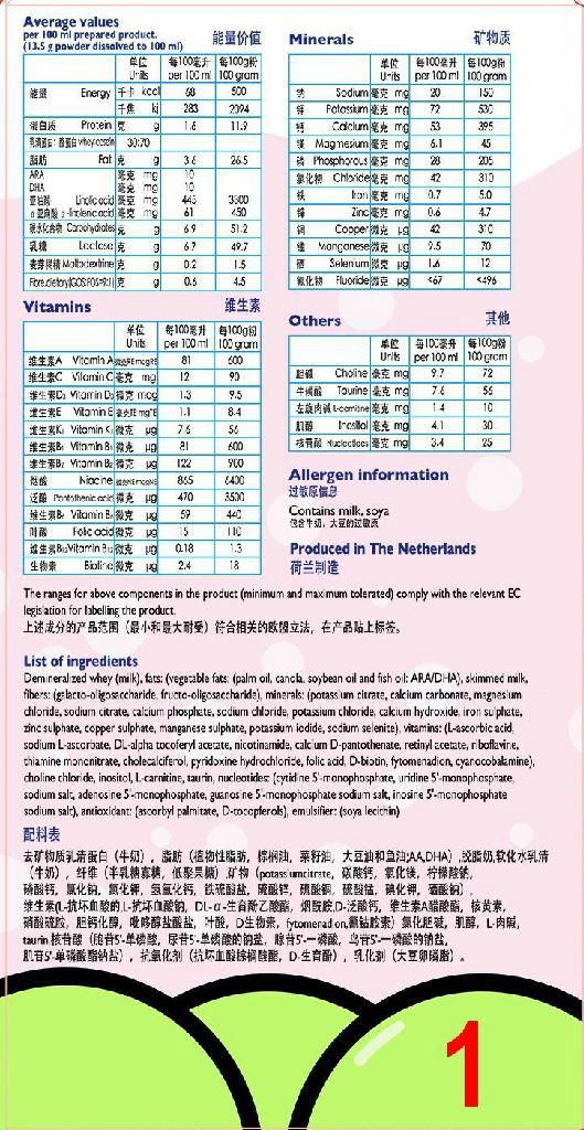 荷蘭原裝進口奶粉 2