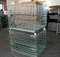 Folding Steel Wire Mesh Display Storage Stacking Cage Container 