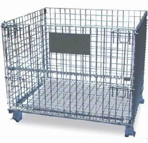 Folding Steel Wire Mesh Display Storage Stacking Cage Container  2