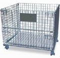 Folding Steel Wire Mesh Display Storage Stacking Cage Container  2