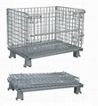 Folding Steel Wire Mesh Display Storage Stacking Cage Container  5