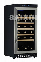 28 bottles stainess steel door frame wine cooler