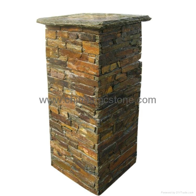 Slate stone pillar 3