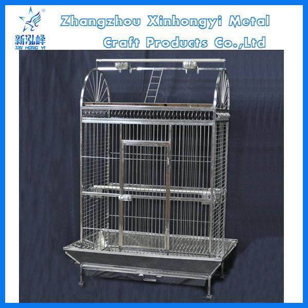 Large stainless steel semi-circle playtop parrot cage 