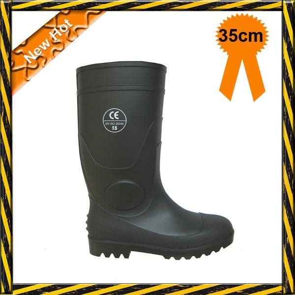 Black PVC safety rain boots 2
