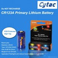 Cytac 3.0V 1700mah CR123A lithium battery for flashlight, laser 