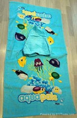 100% COTTON REACTIVE PRINTED BEACH TOWEL PONCHO