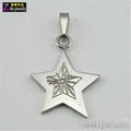 Stainless steel five star pendant 1