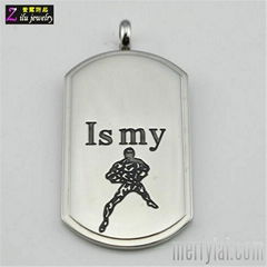 Stainless steel dog tag pendant