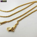 gold stainless steel rope chain necklace 1