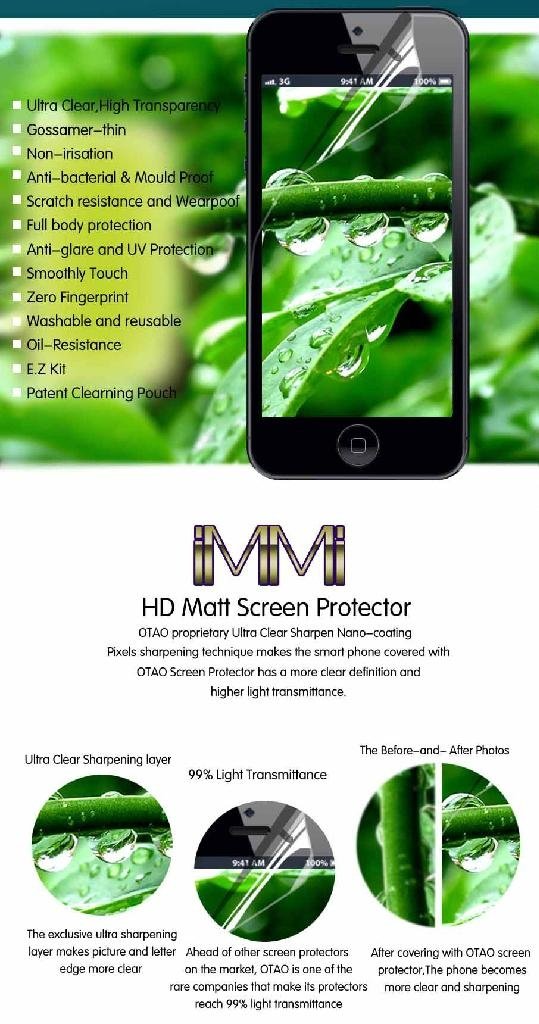 OTAO IMMI Series HD Matte Screen Protectors for iPhone 5s/5c 4