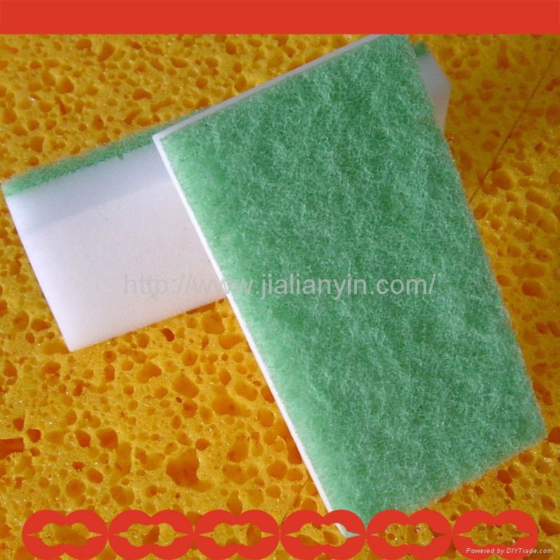 Kitchen Cleaning Sponge Foam with Scouring Cloth and Melamine Sponge  2