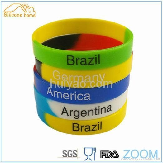 2014 world cup silicone sport wristbands