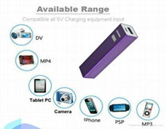 2013 New Product lipstick Power Bank 2600mAh