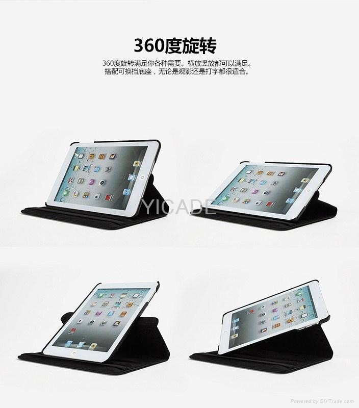ipad mini 360 Degrees Rotating Stand Leather Case Cover 4