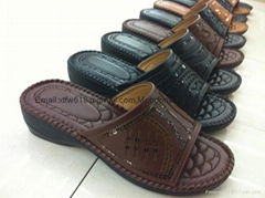 PUSOLE MARK LINE EMBROIDER SEQUIN SLIPPERS