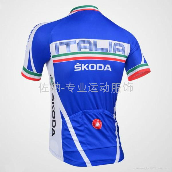 2013 sublimated custom Blue Short Sleeve sublimated cycling sets 2