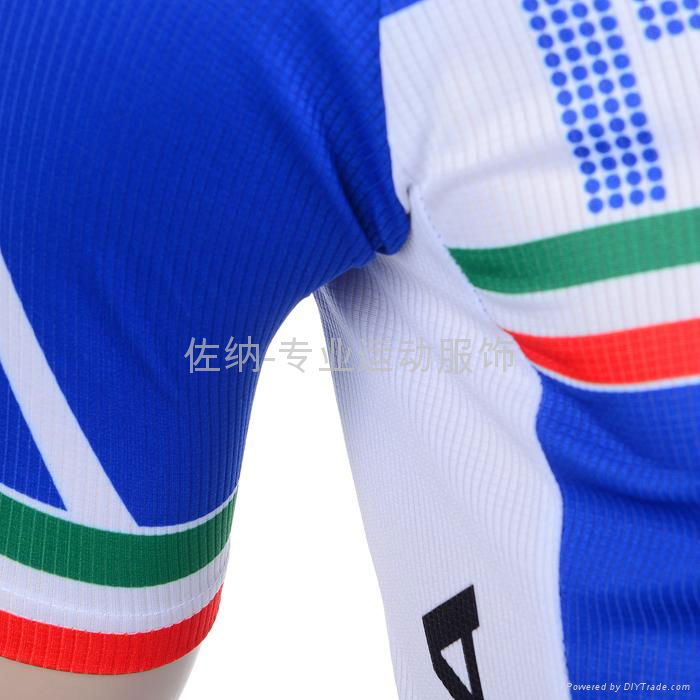 2013 sublimated custom Blue Short Sleeve sublimated cycling sets 5