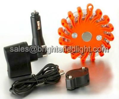 Rechargeable LED Warning Lamp Flare Kit Set Case 5