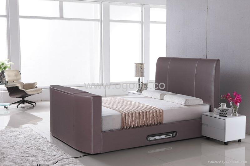  Modern Designs Leather Bed Designs TV Bed TB005-2