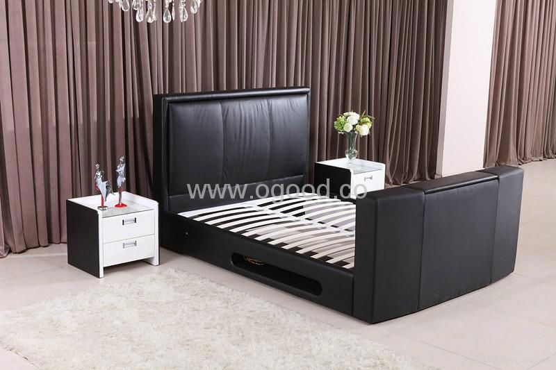 Fashion Leather Bed Designs TV Bed TB005