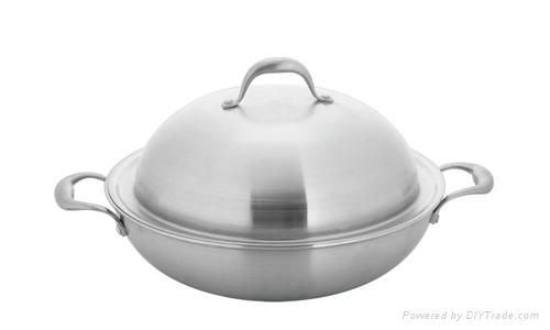 All-clad tri-ply Original stainless steel skillet with lid