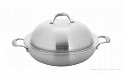 All-clad tri-ply Original stainless steel skillet with lid