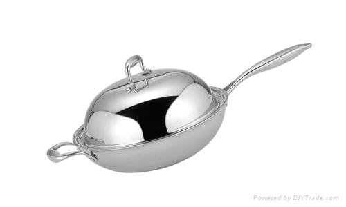 All-clad tri-ply Original stainless steel skillet with lid 2