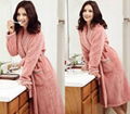 Cotton Plain Hotel Bathrobe With Embroidery