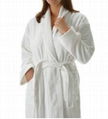 Cotton Plain Hotel Bathrobe With Embroidery 3