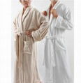 Cotton Plain Hotel Bathrobe With Embroidery 5