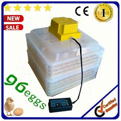 CE Approve EW-96B Small Automatic Transparent Chicken Egg Incubator For Hatching